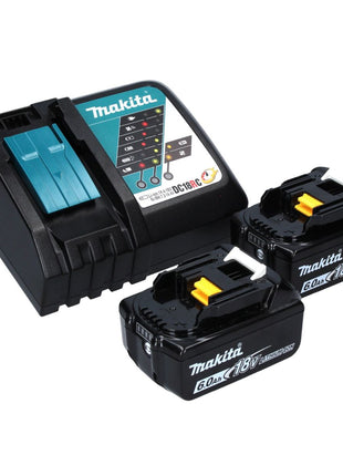 Cisaille à gazon sur batterie Makita DUM 604 RGX 18 V avec lame de cisaille à herbe et arbustes + 2x batteries 6,0 Ah + chargeur