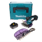 Tijeras para césped a batería Makita DUM 604 G1XJ 18 V con cuchilla para cortacésped y arbustos + 1x batería 6,0 Ah + Makpac - sin cargador