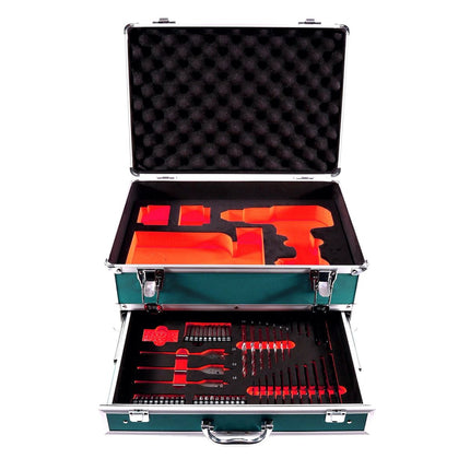 Makita DHP 484 SF1TX taladro percutor inalámbrico 18 V 54 Nm sin escobillas + 1x batería 3,0 Ah + cargador + juego de brocas de 70 piezas + maletín de aluminio TX