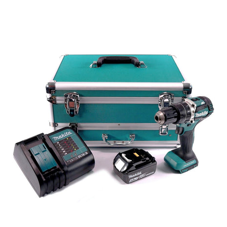 Makita DHP 484 SM1TX Trapano avvitatore con percussione a batteria 18V 54Nm + 1x Batteria 4,0 Ah + Caricabatterie + Set 70 punte + Valigetta in alluminio TX