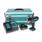 Makita DHP 482 SG1TX Perceuse-visseuse à percussion sans fil 18 V 62 Nm + 1x Batterie 6,0 Ah + Chargeur + Jeu de 70 mèches + Mallette en aluminium TX