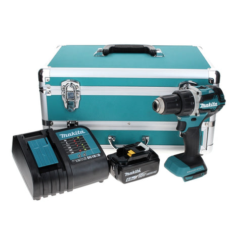 Makita DDF 484 SG1TX taladro atornillador inalámbrico 18 V 54 Nm sin escobillas + 1x batería 6,0 Ah + cargador + juego de brocas de 70 piezas + maletín de aluminio TX