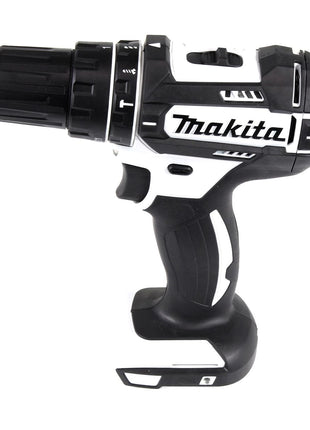 Makita DHP 482 M1TX W taladro percutor inalámbrico 18 V 62 Nm blanco + 1x batería 4,0 Ah + juego de brocas de 70 piezas + maletín de aluminio TX - sin cargador