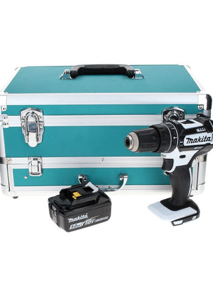 Makita DHP 482 T1TX W Perceuse à percussion sans fil 18 V 62 Nm, blanc + 1x Batterie 5,0 Ah + Coffret aluminium TX + Jeu d’embouts et de forets, 70 pcs. - sans chargeur