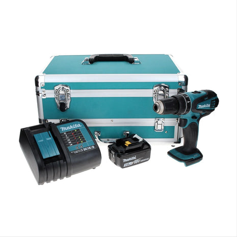 Makita DHP 456 SF1TX perceuse à percussion sans fil 18 V 50 Nm + 1 batterie 3,0 Ah + chargeur + jeu de 70 forets + coffret en aluminium TX