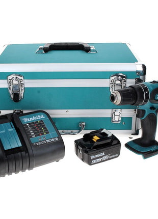 Makita DHP 456 SG1TX Perceuse-visseuse à percussion sans fil 18 V 50 Nm + 1x Batterie 6,0 Ah + Chargeur + Jeu de 70 mèches + Mallette en aluminium TX