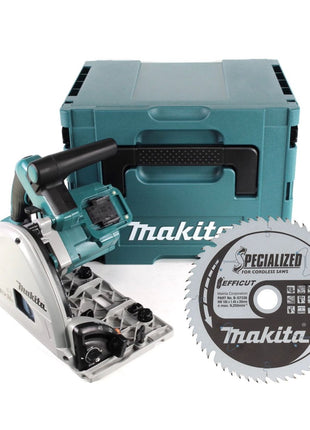 Makita DSP 600 ZJ Akku Tauchsäge 36 V (2x 18 V) Brushless + EFFICUT Kreissägeblatt + Makpac - ohne Akku, ohne Ladegerät