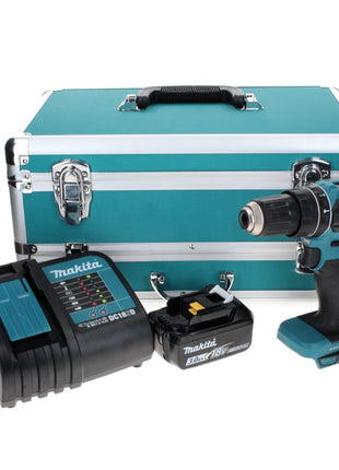 Makita DHP 485 SF1TX taladro percutor inalámbrico 18 V 50 Nm sin escobillas + 1x batería 3,0 Ah + cargador + juego de brocas de 70 piezas + maletín de aluminio TX