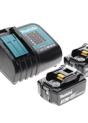 Taladro percutor a batería Makita DHP 485 SFTX 18 V 50 Nm sin escobillas + 2x baterías 3,0 Ah + cargador + juego de brocas de 70 piezas + maletín de aluminio TX