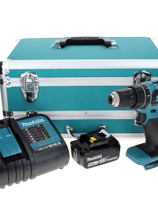 Makita DHP 485 ST1TX taladro percutor inalámbrico 18 V 50 Nm sin escobillas + 1x batería 5,0 Ah + cargador + juego de brocas de 70 piezas + maletín de aluminio TX