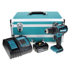 Makita DHP 485 ST1TX taladro percutor inalámbrico 18 V 50 Nm sin escobillas + 1x batería 5,0 Ah + cargador + juego de brocas de 70 piezas + maletín de aluminio TX