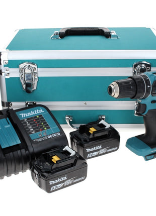 Makita DHP 485 STTX Perceuse à percussion sans fil 18 V 50 Nm Brushless + 2x Batteries 5,0 Ah + Chargeur + Coffret aluminium TX + Jeu d’embouts et de forets, 70 pcs.