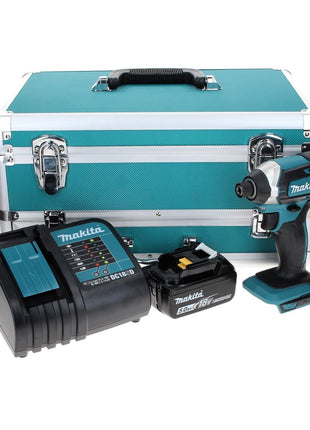 Makita DTD 152 ST1TX Akku Schlagschrauber 18 V 165 Nm + 1x Akku 5,0 Ah + Ladegerät + 70 tlg. Bit Bohrer Set + TX Alu Koffer