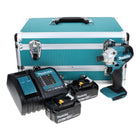 Makita DTD 156 SMTX Akku Schlagschrauber 18 V 155 Nm + 2x Akku 4,0 Ah + Ladegerät + 70 tlg. Bit Bohrer Set + TX Alu Koffer