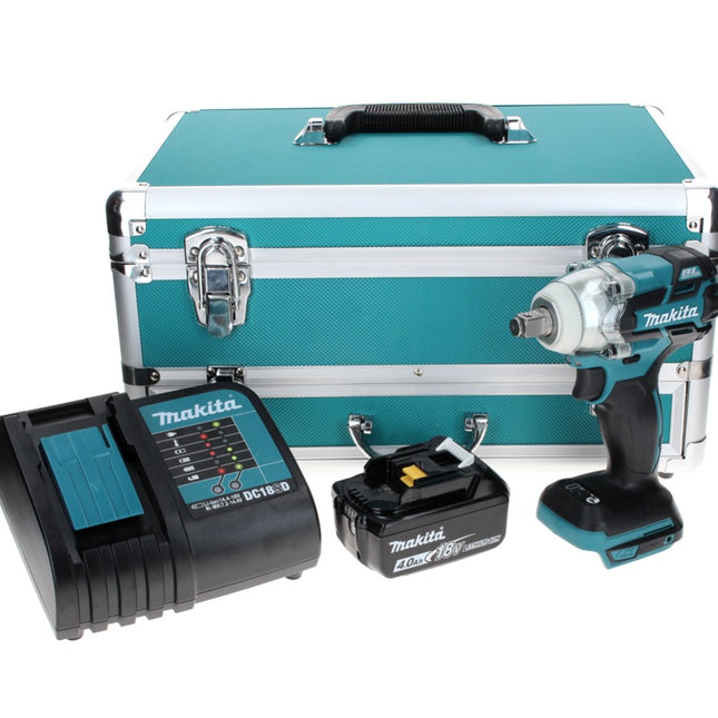 Makita DTW 285 SM1TX Akku Schlagschrauber 18 V 280 Nm 1/2" Brushless + 1x Akku 4,0 Ah + Ladegerät + 70 tlg. Bit Bohrer Set + TX Alu Koffer