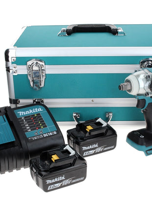 Makita DTW 285 STTX Visseuse à chocs sans fil 18 V 280 Nm 1/2 " Brushless + 2x Batteries 5.0 Ah + Chargeur + Jeu de mèches 70 pièces + Mallette TX