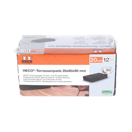HECO almohadillas para terraza goma antideslizante 20 mm 12 piezas (49772)