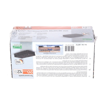 HECO almohadillas para terraza goma antideslizante 20 mm 12 piezas (49772)