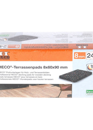 HECO Terrassen Pads Gummi Rutschfest 8 mm 24 Stk. ( 49771 ) - Toolbrothers