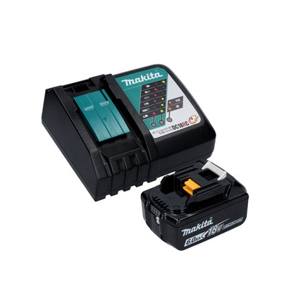 Makita DGA 506 RG1J Meuleuse d'angle sans fil 18 V 125 mm Brushless + 1x Batterie 6.0 Ah + Chargeur + Coffret Makpac