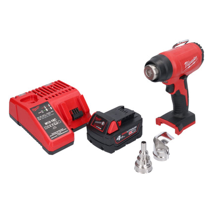 Milwaukee M18 BHG-401 cordless hot air gun 18 V 470 °C + 1x rechargeable battery 4.0 Ah + charger