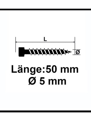 SPAX Terrassenschraube 5,0 x 50 mm Edelstahl A2 500 Stk. ( 0537000500505 ) Fixiergewinde Zylinderkopf Torx T-STAR Plus T25 Cut