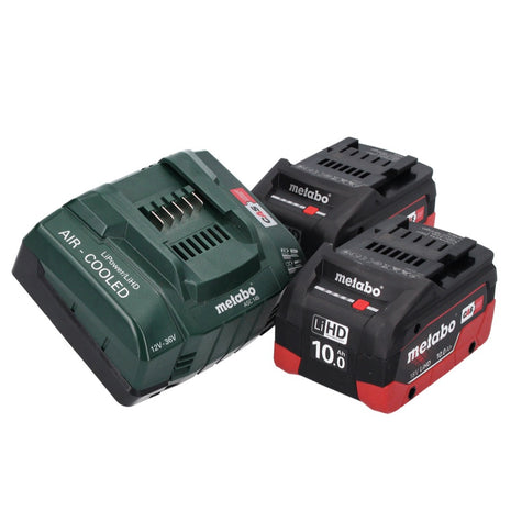 Metabo Set de base 18 V - 2x Batteries 10,0 Ah LIHD + Chargeur ASC 145 système CAS