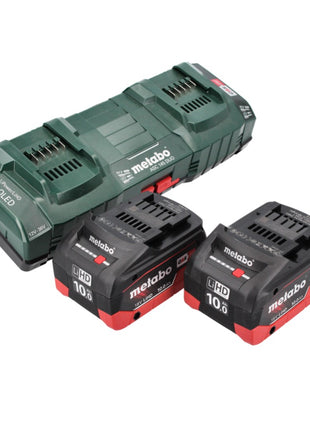 Metabo 18 V Basis Set 2x Akku 10,0 Ah LIHD + ASC 145 DUO Doppelladegerät CAS System