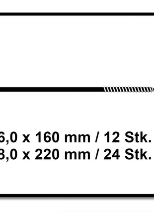 SPAX 2x Zeltschrauben Camping Set 6 x 160 mm und 8 x 220 mm WIROX ( 2x 4000009100019 )