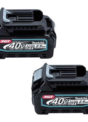 Makita Kit de démarrage batterie 40 V max + 2x Batteries BL 4025 2,5 Ah XGT (2x 191B36-3) + Chargeur (191E07-8)