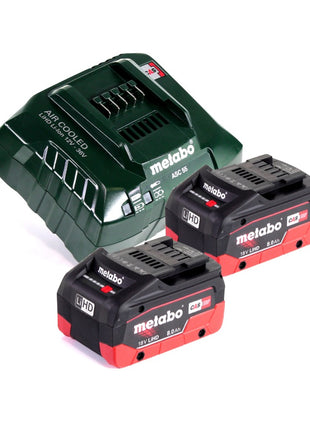 Soplador de hojas a batería Metabo LB 18 LTX BL 18 V sin escobillas + 2 baterías 8,0 Ah + cargador