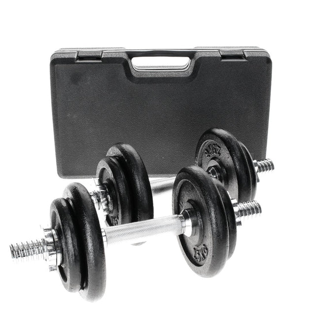 Surenkamas Svarmuo 2x 10 kg Kurzhantel Set ( YLDS09 ) 2x Kurzhantelstange + 4x 2,5 kg Gewicht + 4x 1,25 kg Gusseisen Hantelset