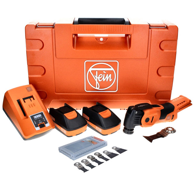 Fein MultiMaster AMM 700 MAX C Akku Oszillierer 18 V Starlock Max Brushless + 2x Akku 3,0 Ah + Ladegerät + 6 tlg. Zubehörset + Koffer