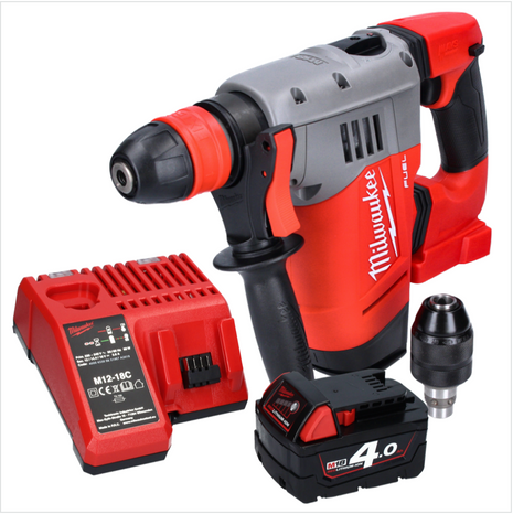 Milwaukee M18 CHPX-401 Akku Kombihammer 18 V 4,0 J SDS Plus Brushless + 1x Akku 4,0 Ah + Ladegerät