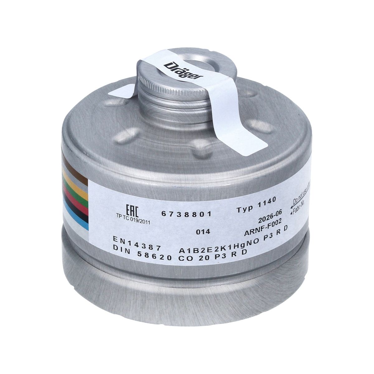 Dräger X-plore Rd40 Filtre de protection respiratoire - 4x pièces A1B2E2K1 Hg CO NO-P3 RD (4x 6738801) EN148-1