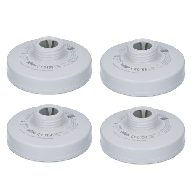 Dräger Rd40 Partikel Filter Set 4x P3 R ( 4x 6738932 ) für Vollmasken X-plore 6000 und Halbmasken X-plore 4000