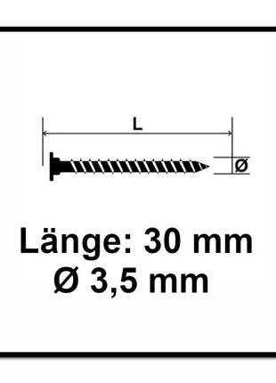 SPAX 3,5 x 30 mm Vis à tête plate pour panneau arrière - 1500 pièces (5x 0151010350303)