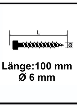 Tornillo SPAX IN.FORCE 6,0 x 100 mm 200 piezas (2x 1211010601005) Torx T-STAR Plus T30 culata totalmente roscada Broca WIROX 4CUT