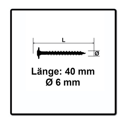 Tornillo cabeza placa SPAX HI.FORCE 6,0 x 40 mm 1000 piezas (5x 0251010600405) Torx T-Star Plus T30 rosca completa Wirox 4Cut