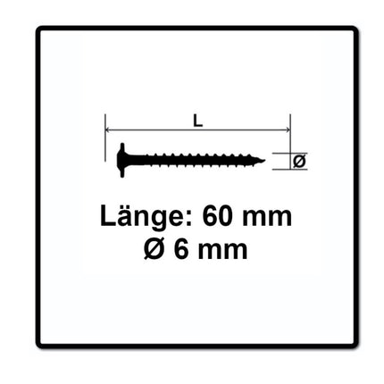 SPAX HI.FORCE Washer Head Screw 6.0 x 60mm - Partial Thread - Torx T-Star Plus T30 - Wirox - 4Cut - 1000 pcs. ( 5x 0251010600605)