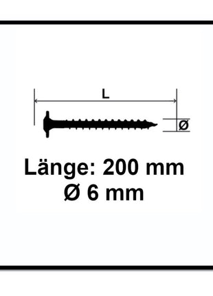 SPAX HI.FORCE Tellerkopf Schraube 6,0 x 200 mm 250 Stk. ( 5x 0251010602005 ) Torx T-Star Plus T30 Teilgewinde Wirox 4Cut