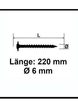 SPAX HI.FORCE Tellerkopf Schraube 6,0 x 220 mm 100 Stk. ( 2x 0251010602205 ) Torx T-Star Plus T30 Teilgewinde Wirox 4Cut