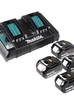 Makita DLM 432 PF4 tondeuse à gazon sans balais 36 V (2x 18 V) 43 cm + 4x batterie 3,0 Ah + double chargeur