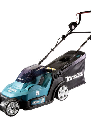 Cortacésped a batería Makita DLM 432 PM4 36 V (2x 18 V) 43 cm sin escobillas + 4x batería 4,0 Ah + cargador doble