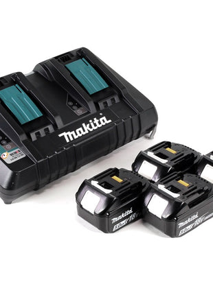 Makita DLM 432 PT4 tondeuse à gazon sans balais 36 V (2x 18 V) 43 cm + 4x batterie 5,0 Ah + double chargeur