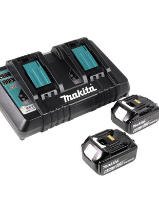 Makita DLM 432 PG2 tondeuse à gazon sans balais 36 V (2x 18 V) 43 cm + 2x batterie 6,0 Ah + double chargeur