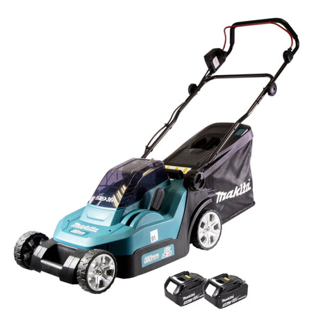 Cortacésped a batería Makita DLM 382 T2 36 V (2x 18 V) 38 cm 40 l + 2x batería 5,0 Ah - sin cargador