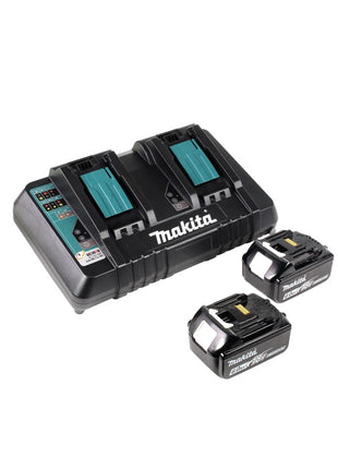 Makita DLM 382 PG2 Akku Rasenmäher 36 V ( 2x 18 V ) 38 cm 40 l + 2x Akku 6,0 Ah + Doppelladegerät