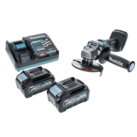 Makita GA 005 GM2 Akku Winkelschleifer 40 V max. 125 mm Brushless  XGT + 2x Akku 4,0 Ah + Ladegerät