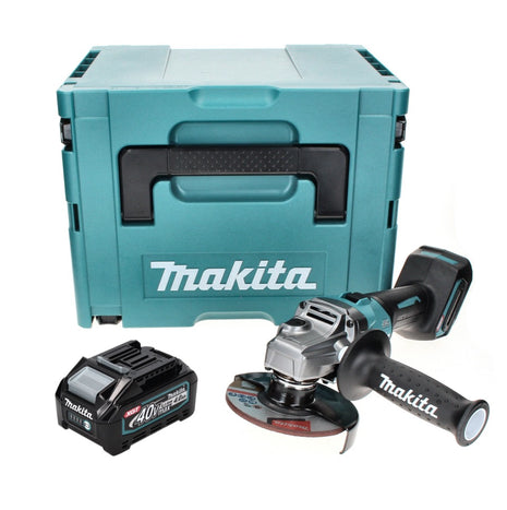 Amoladora angular a batería Makita GA 005 GM101 40 V máx. 125 mm sin escobillas XGT + 1x batería 4,0 Ah + Makpac - sin cargador